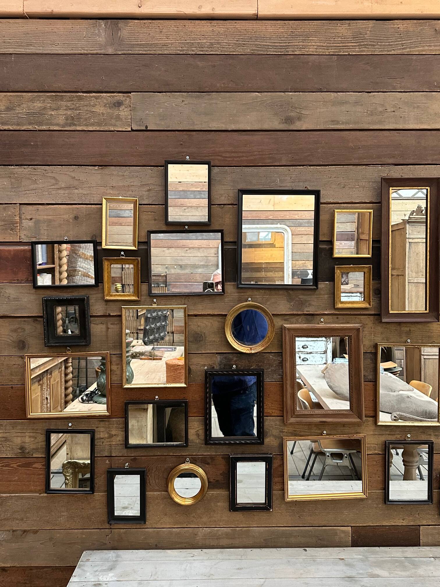 Set of 49 antique mirrors