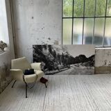 Ancienne photographie montagne noir et blanc XXL