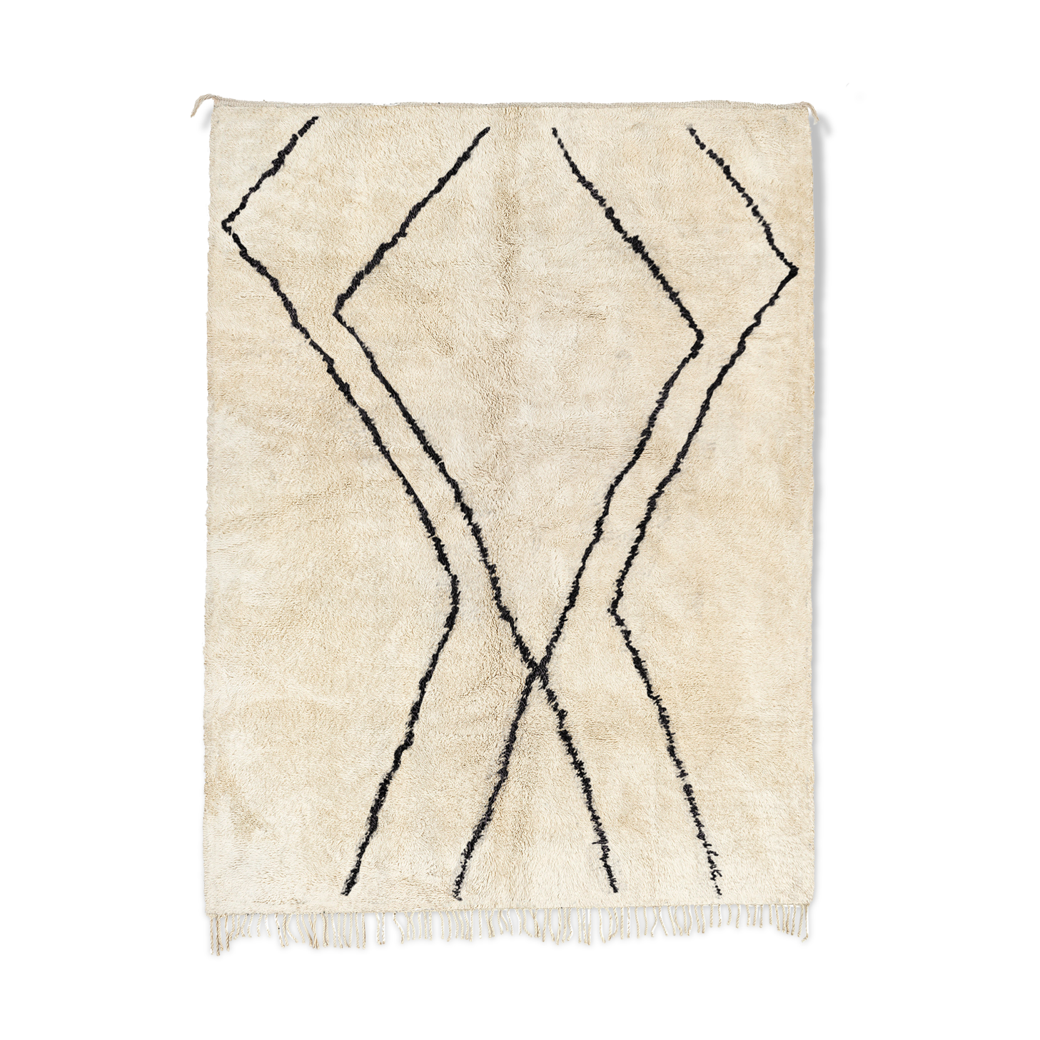 Tapis marocain moderne blanc