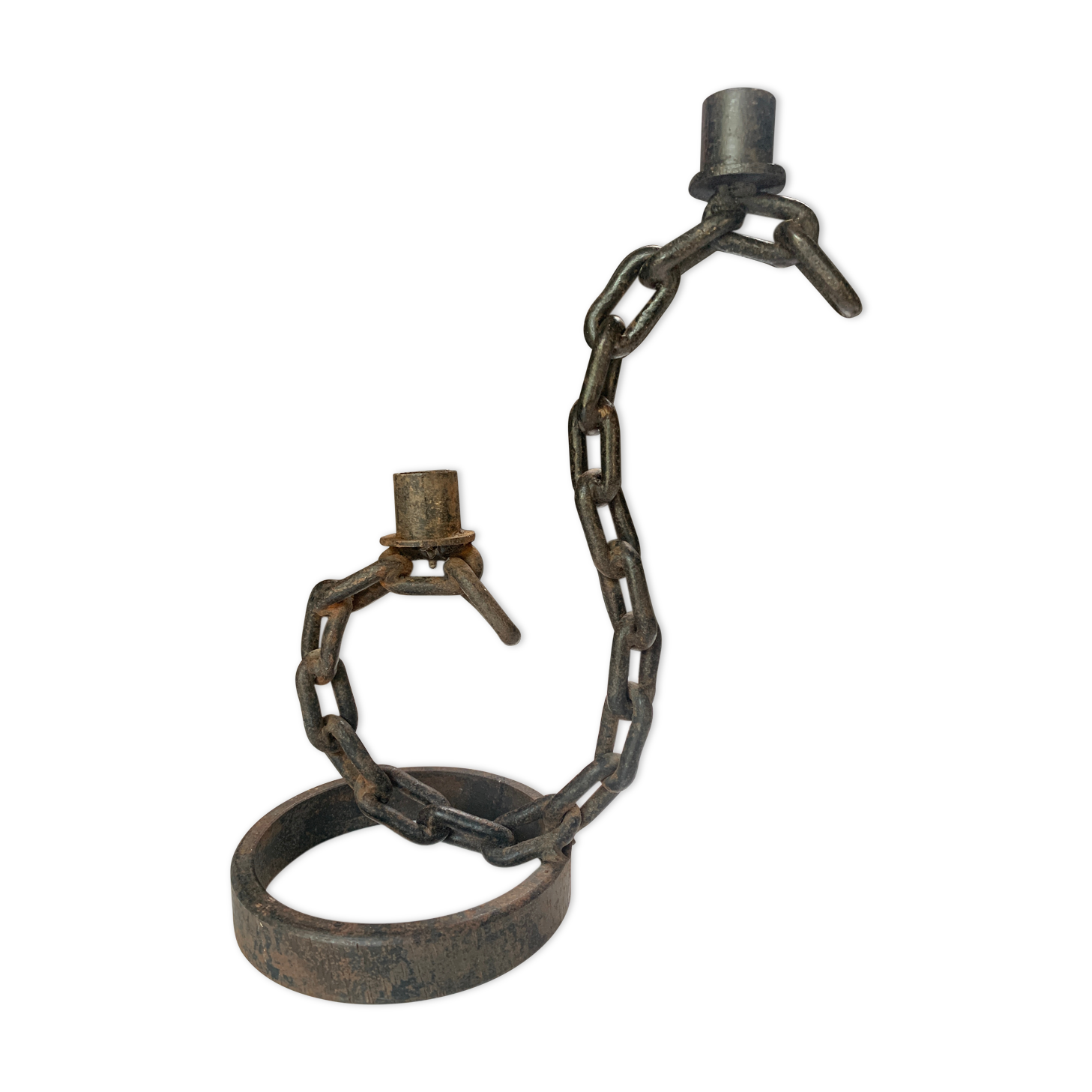 Brutalist style marine chain chandelier