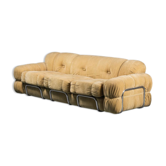 3 seater sofa metal fabric 70s vintage modern