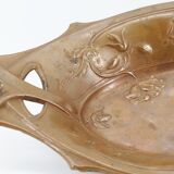 Plat corbeille art déco métal décor floral