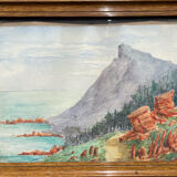 Painting painting watercolor marine early twentieth century