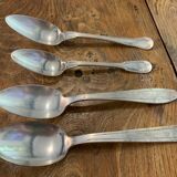 8 tablespoons in silver metal including a monogram christofle art deco