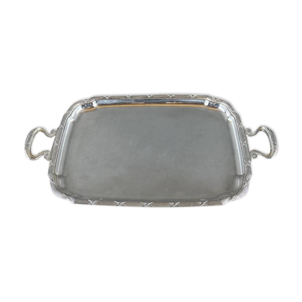 Plateau de service en métal argenté, XXe siècle