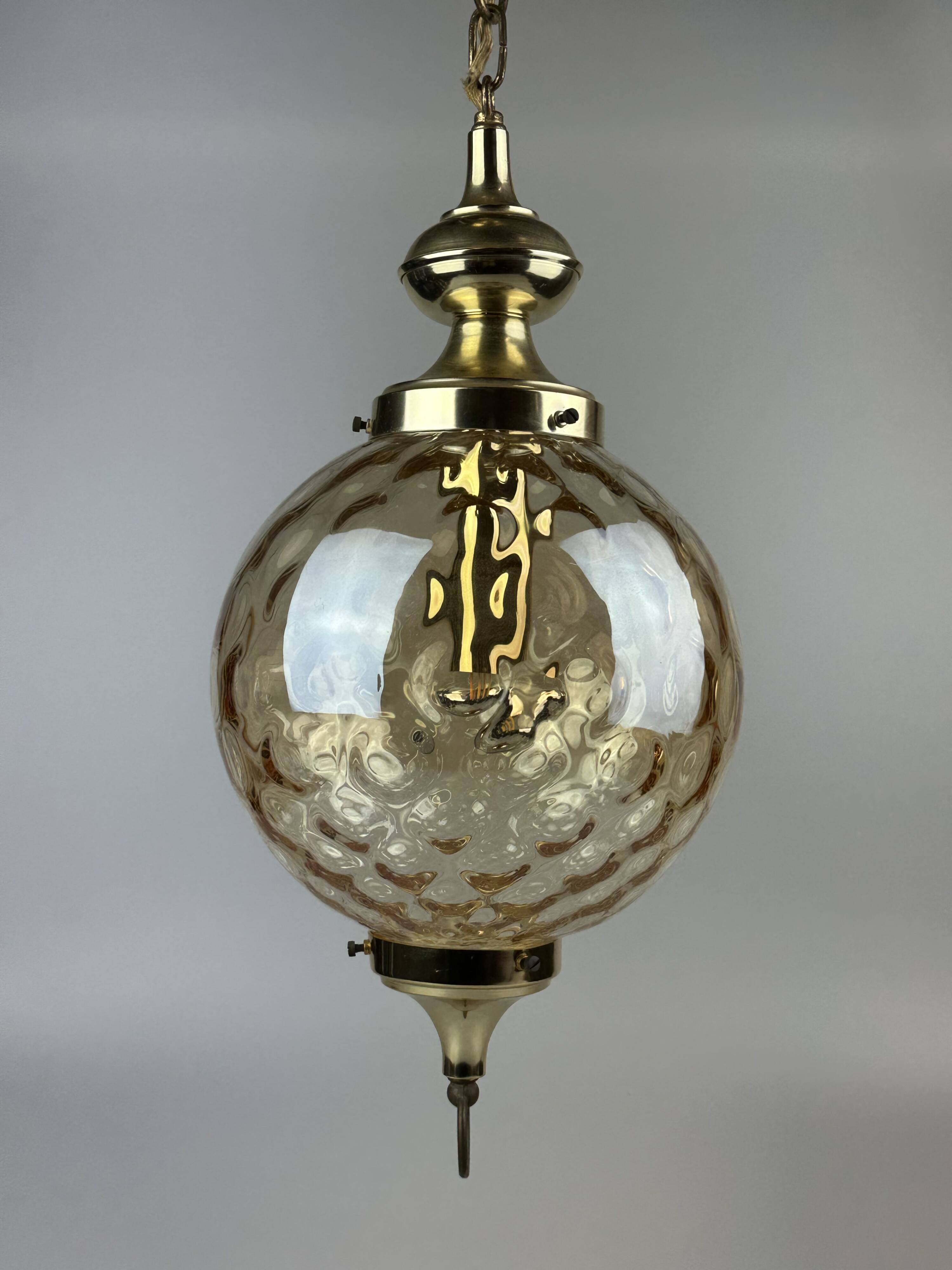 60s 70s ceiling lamp hanging lamp by Glashütte Limburg Germany Space Age