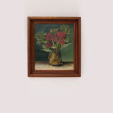 Painting still life with roses signed with J.Ter Haak,1970