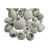 Set of 12 natural suspension wicker rigid