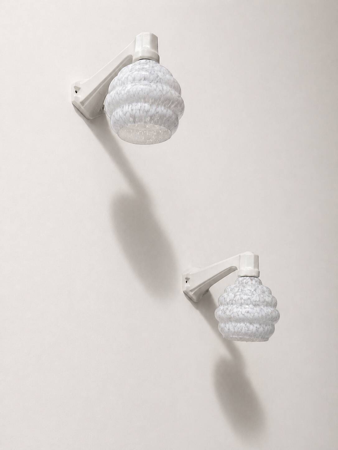 Art deco porcelain wall lights