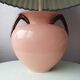 Ceramic lamp with 80s fabric lampshade