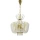 Kamenický Šenov crystal chandelier, gilded brass, 1970s, Czechoslovakia