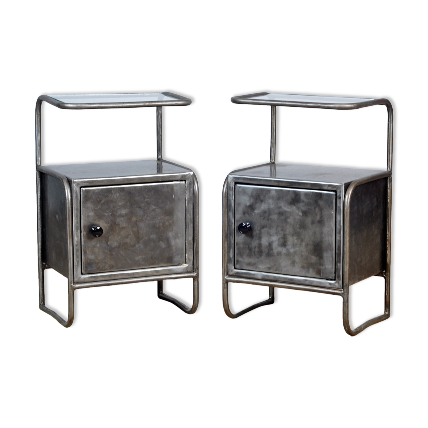 Iron Nightstands, 1950s, Set of 2