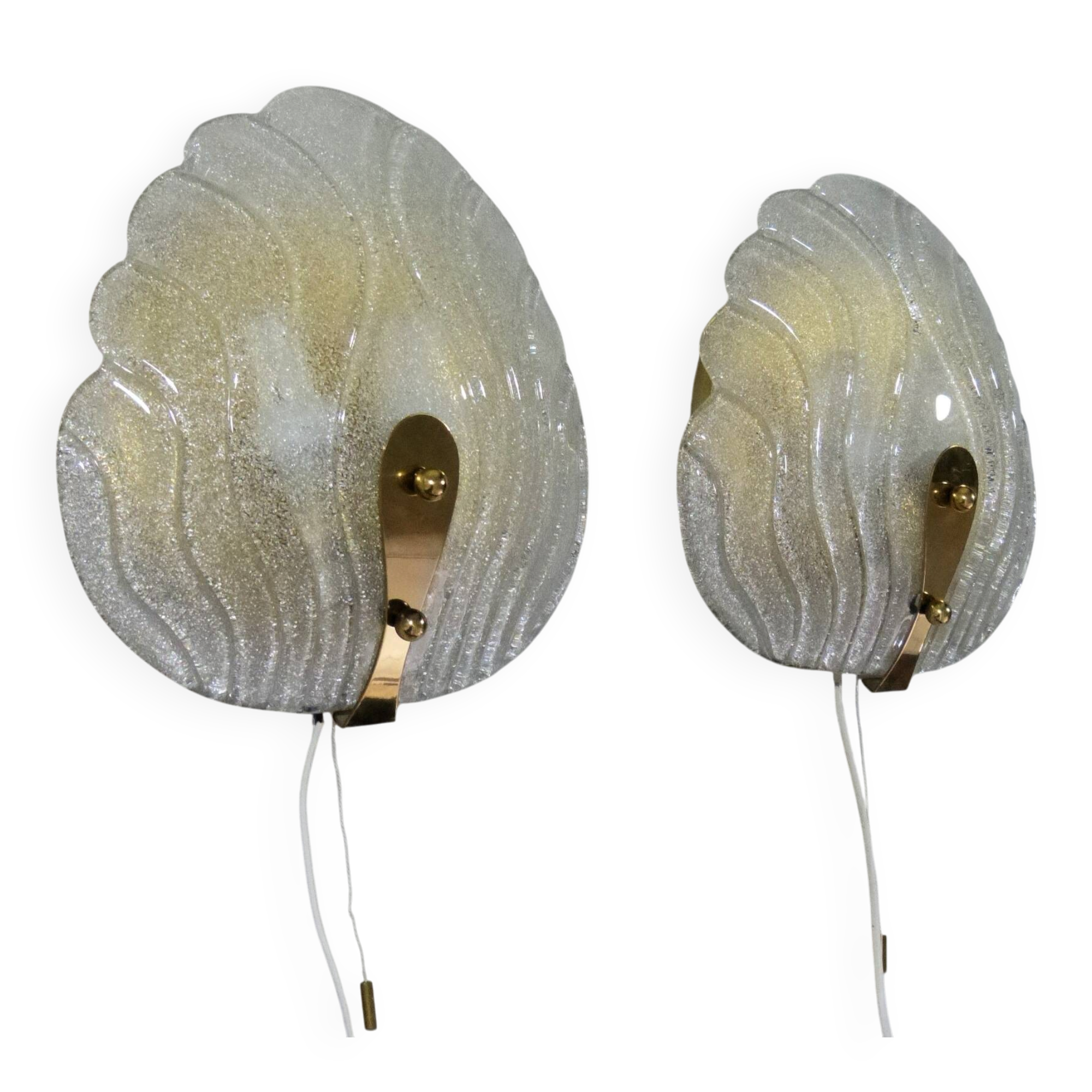Hillebrand glass wall lamps  1960’s