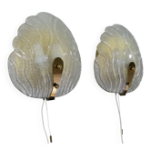 Hillebrand glass wall lamps  1960’s