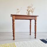 Antique table - solid wood desk with turned legs