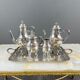 Silver-plated tea and coffee service, 5 pieces with tray, late 19th century.