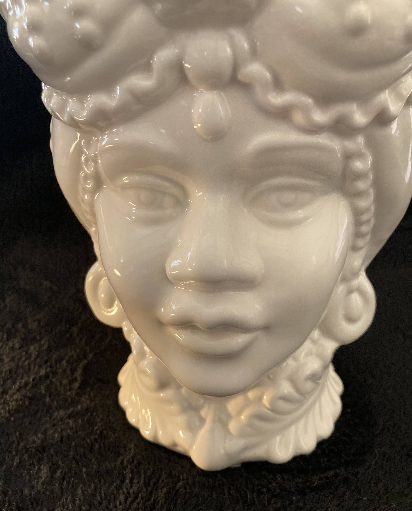 Sicilian Vase "Moorish Woman" in White Ceramic – Kersten