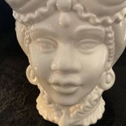 Sicilian Vase "Moorish Woman" in White Ceramic – Kersten