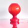 Red opaline glass table lamp, Osvetlovaci sklo, Czechoslovakia