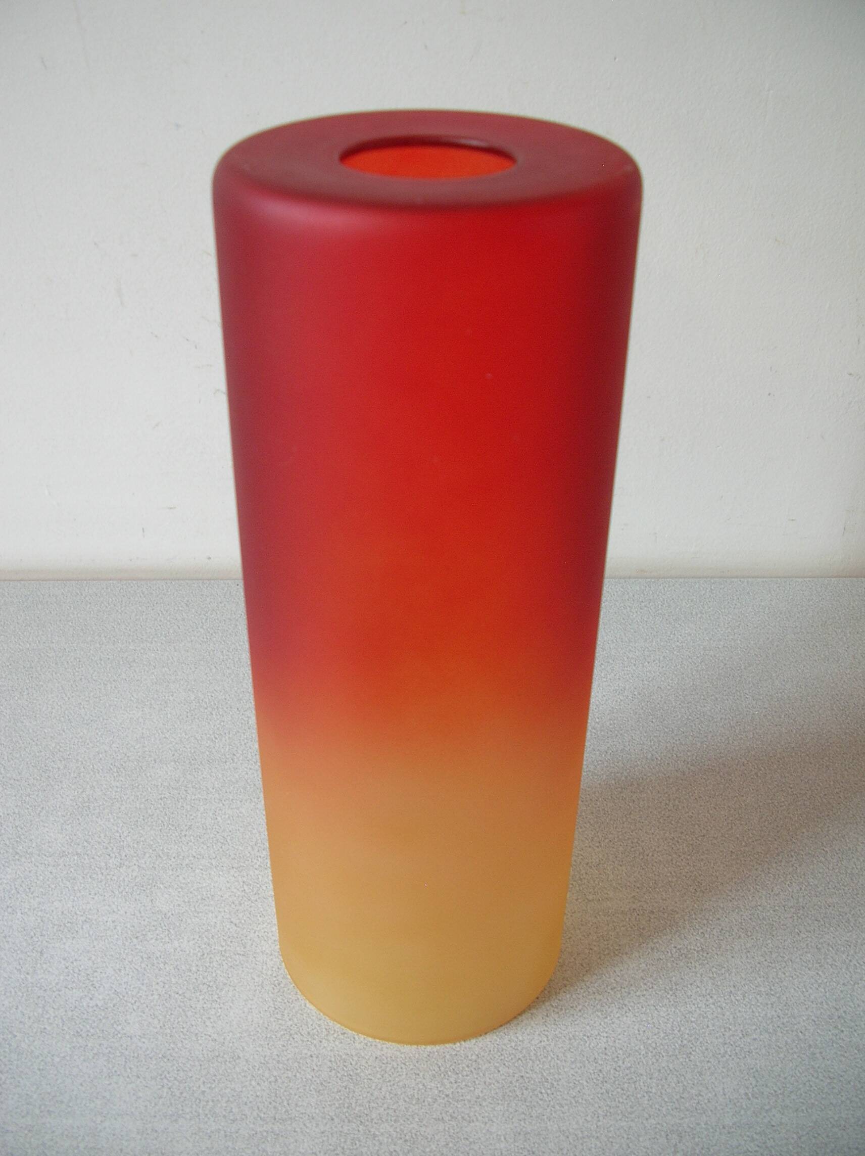 Old large globe lampshade chandelier tube lighting fixture in multicolored glass lamp