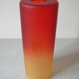 Old large globe lampshade chandelier tube lighting fixture in multicolored glass lamp