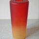 Old large globe lampshade chandelier tube lighting fixture in multicolored glass lamp