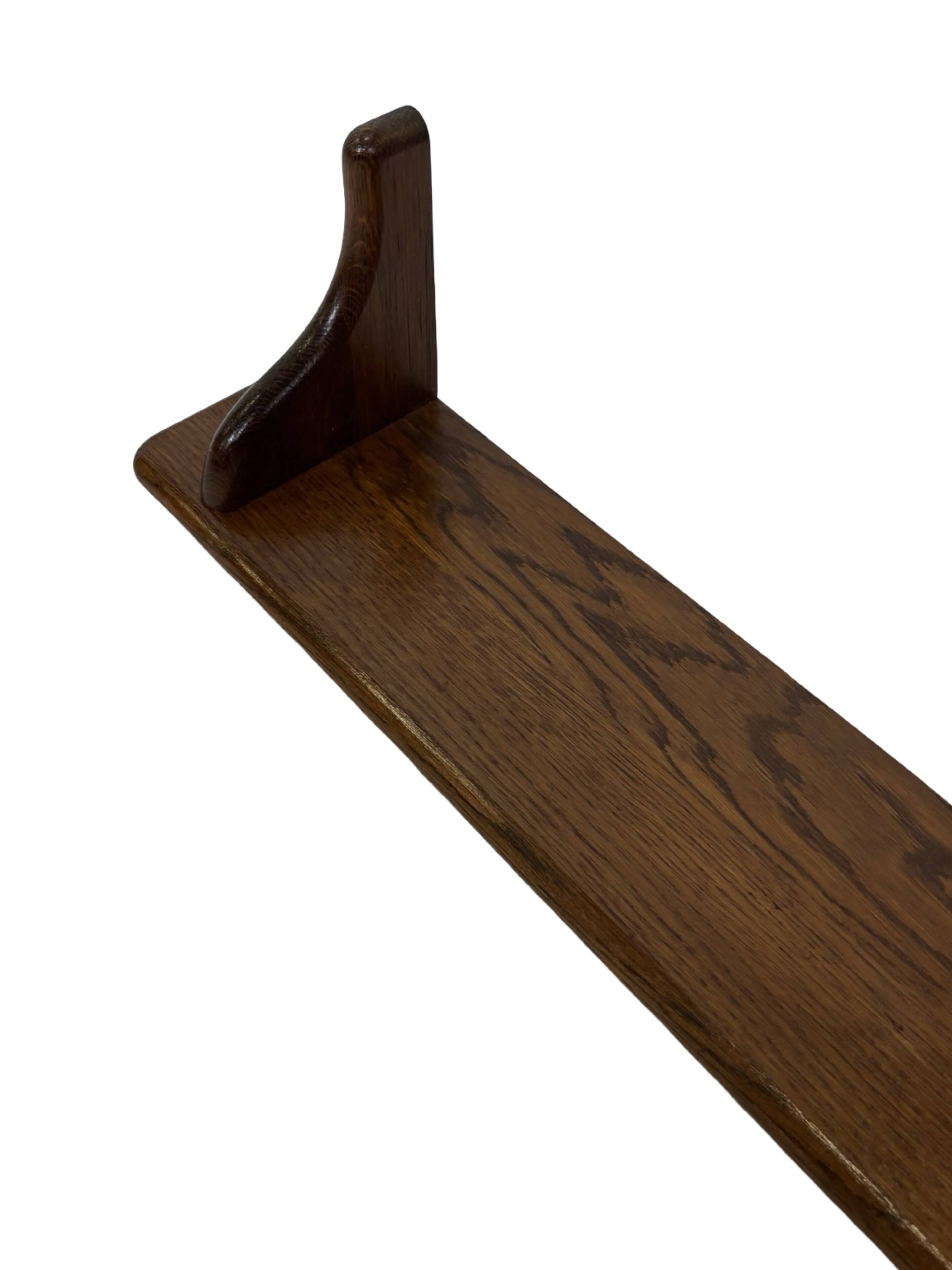 Vintage book shelf wall rack 1970s wood minimalist design