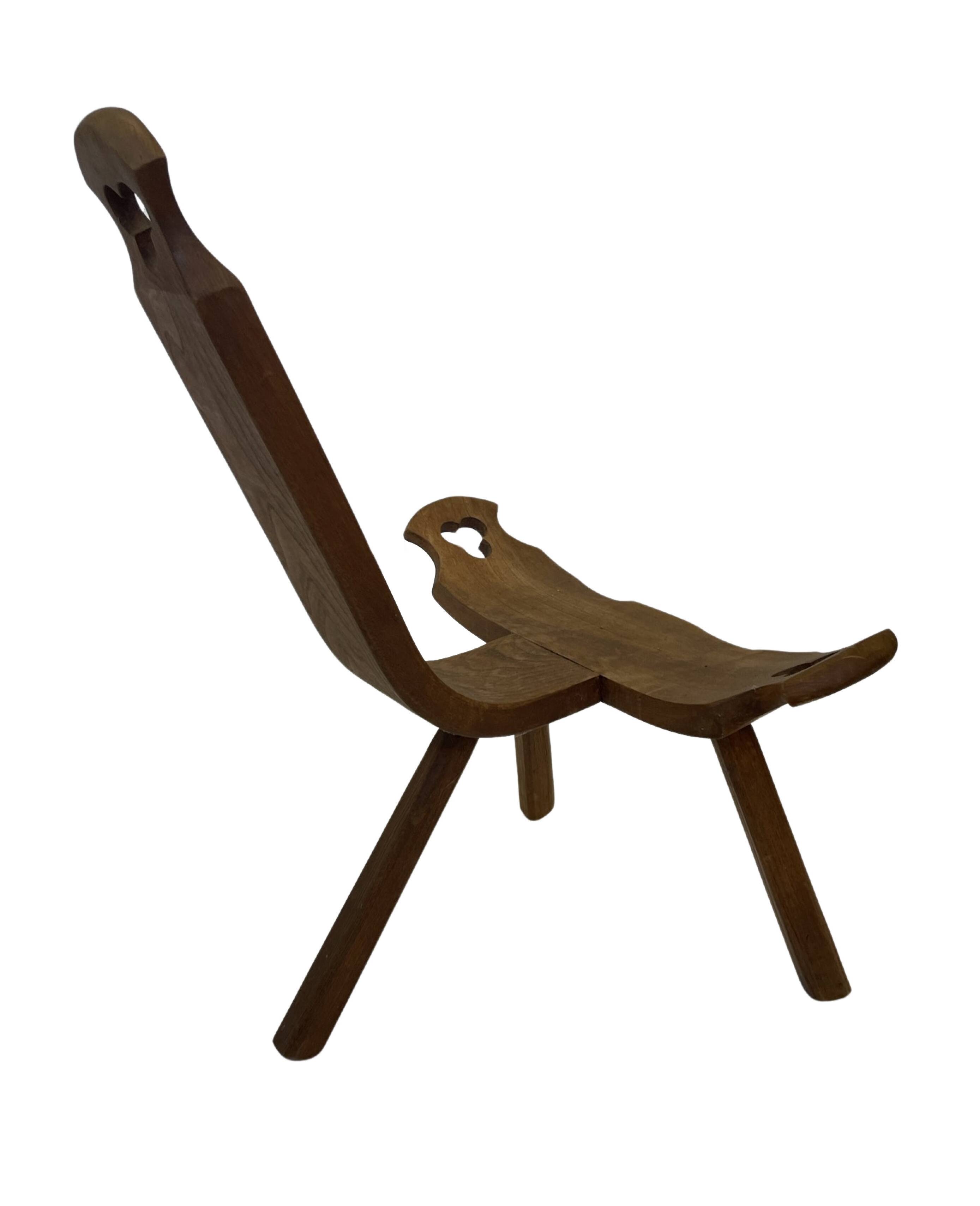 Vintage Spanish chair  stool brutalist design