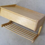 Scandinavian oak wall shelf