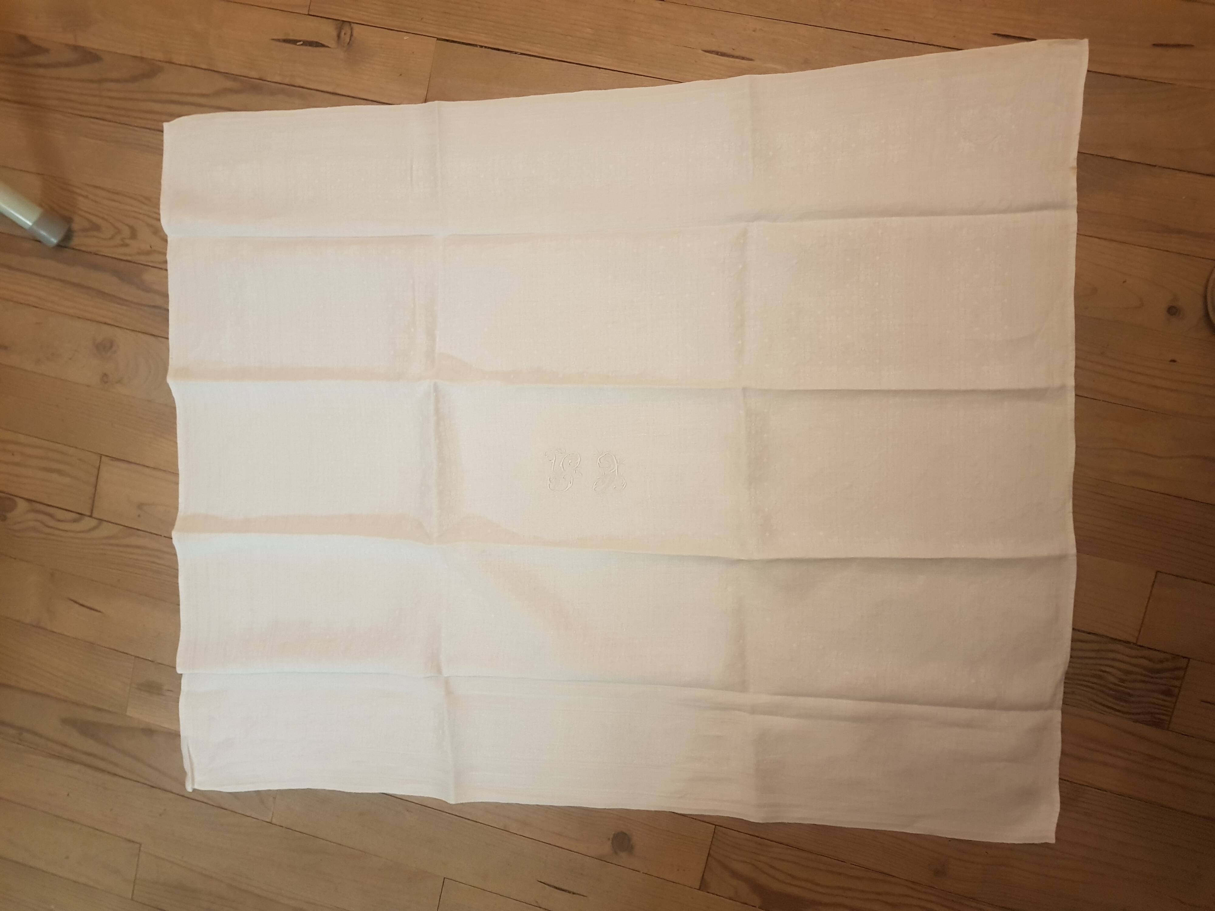 Set of 9 vintage monogrammed linen napkins