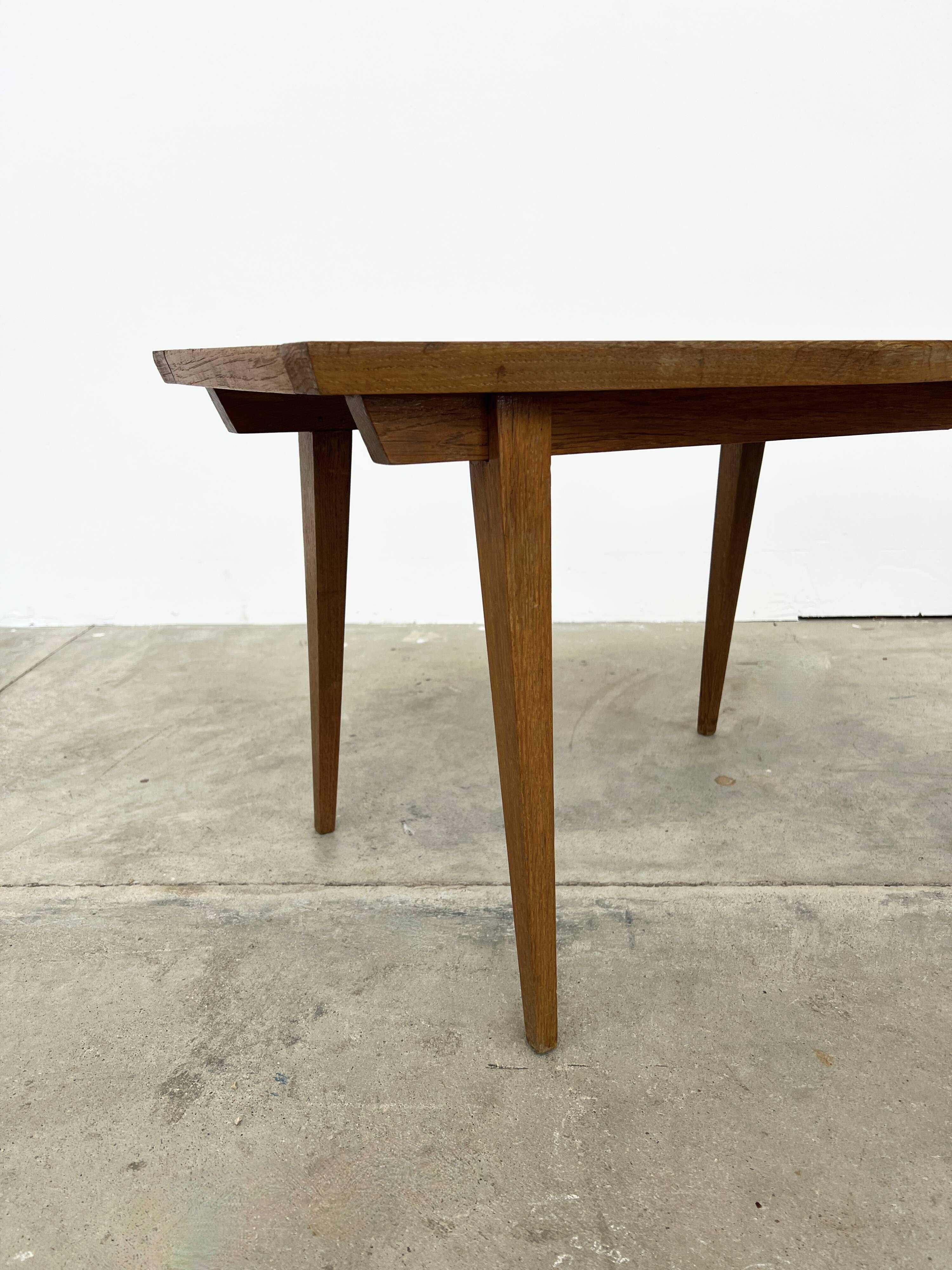 Small Coffee Table 50s – Geometric Marquetry & Compass Legs