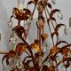 6-light bronze and Bohemian crystal chandelier, early 20th century