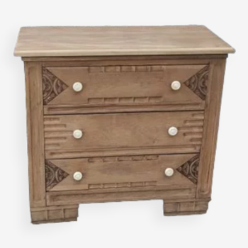 Commode art déco en bois naturel
