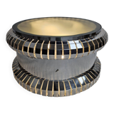 Coffee table chrome and glass with light inside Italy 70s