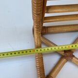 Vintage wicker coat holder with mirror