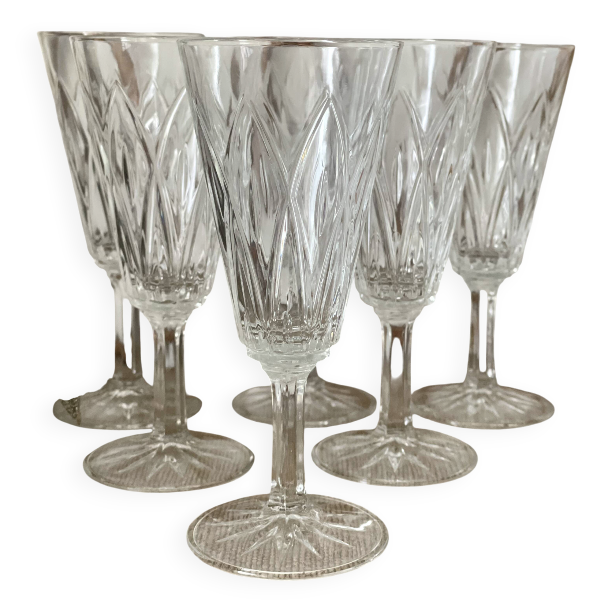 6 glass champagne flutes