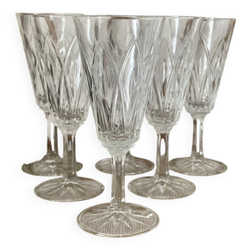 6 glass champagne flutes