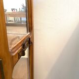 Vintage art deco wooden display case with mirrored back