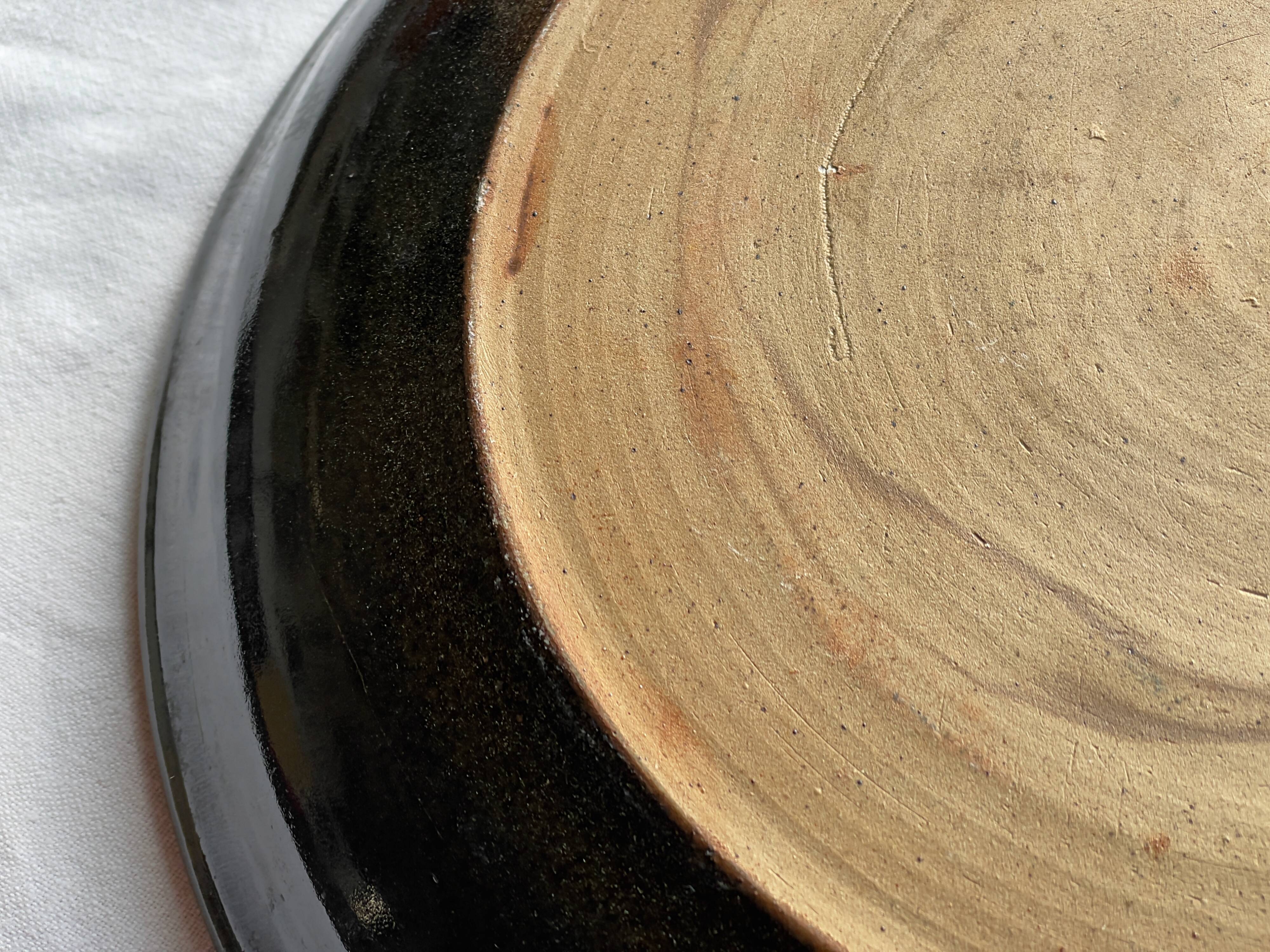 Large Pichon stoneware dish 1960