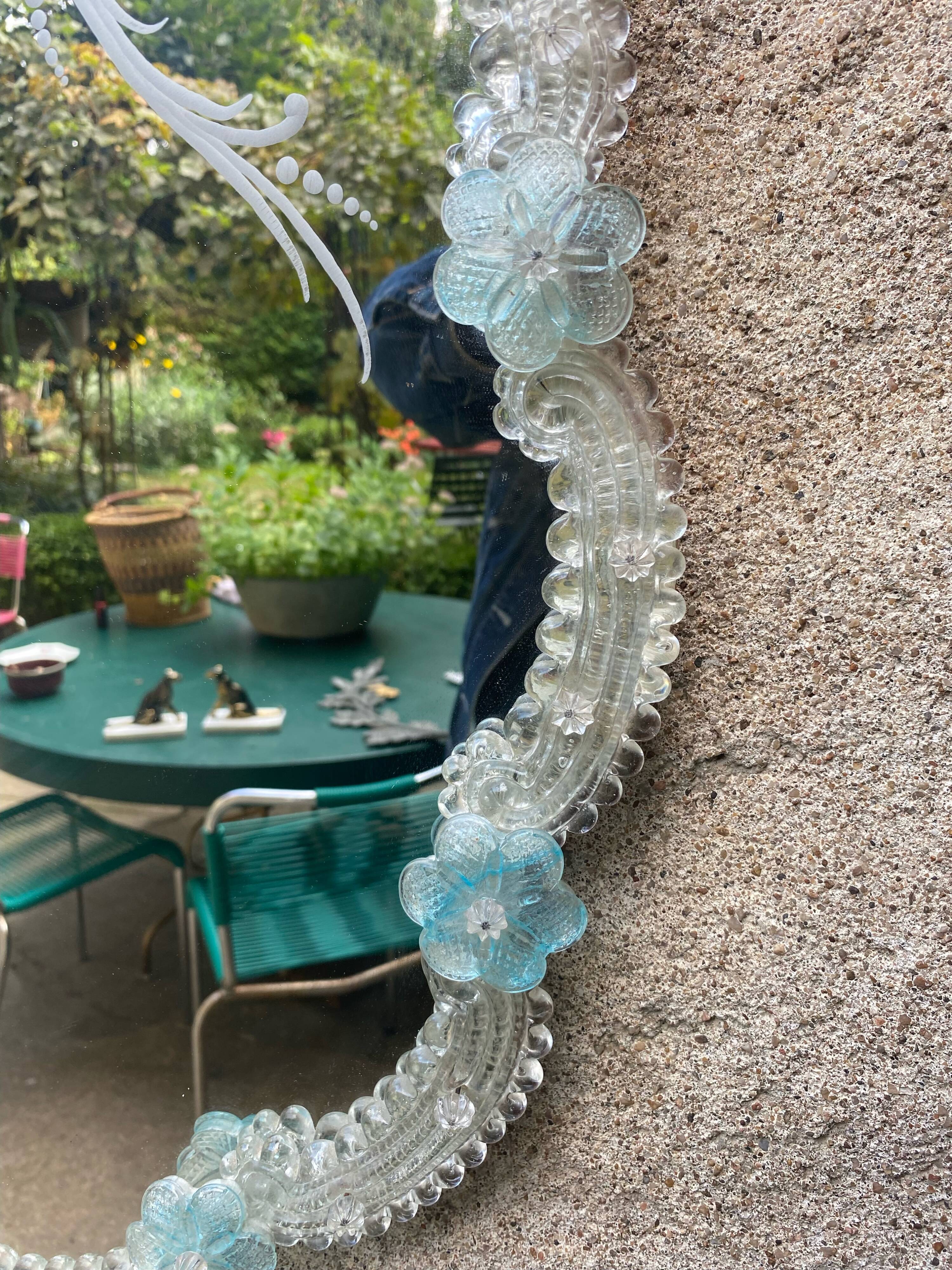 Venetian mirror Murano 1950 53x58cm