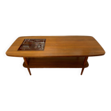 50s coffee table in wood and tiles