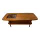Table basse années 50 bois et carrelage