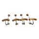 Lot de 4 pateres bois fer années 60