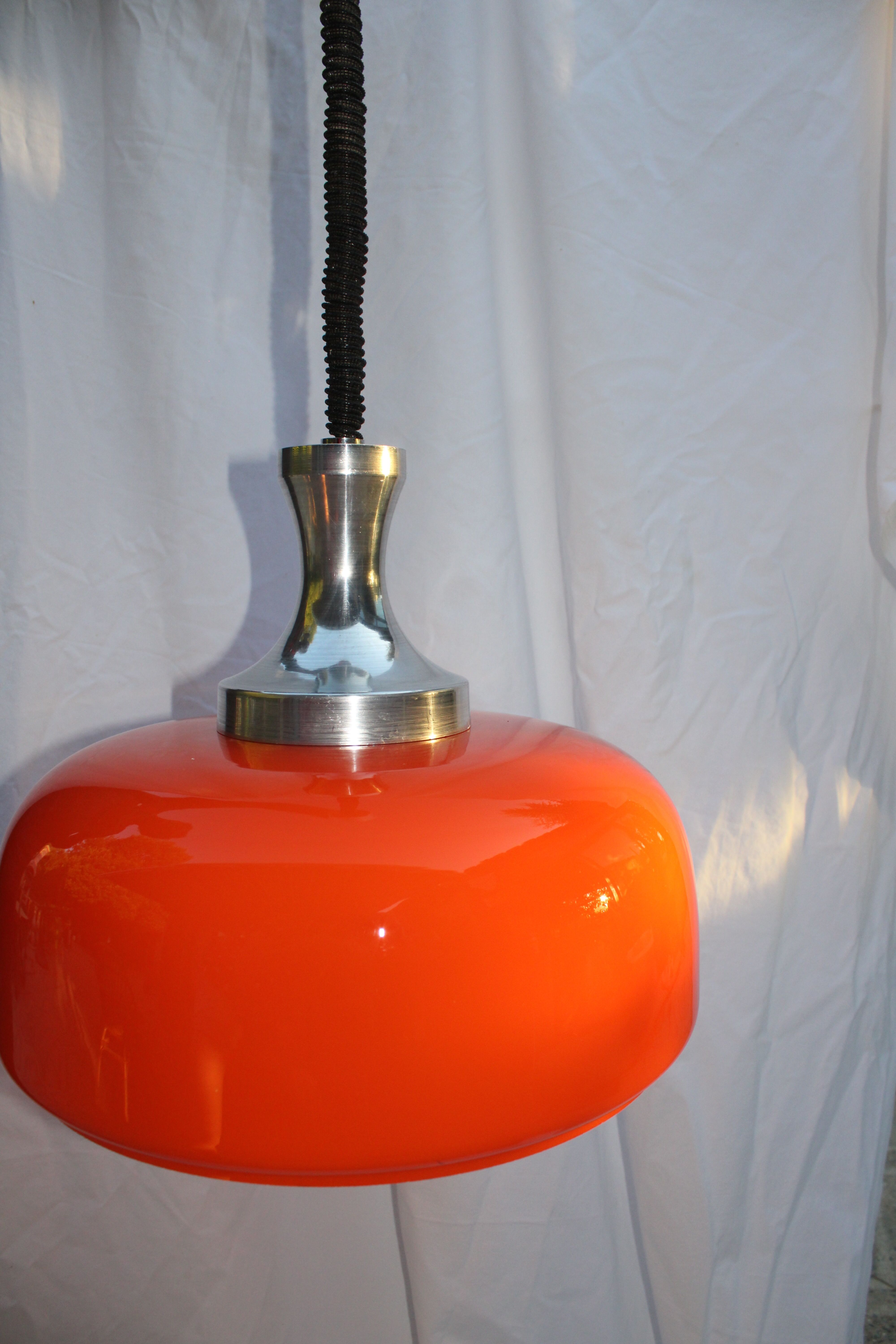 Hanging rises and drops vintage orange opaline