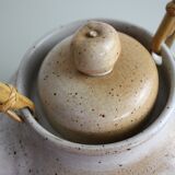 Round teapot with rattan handle Grès du Marais