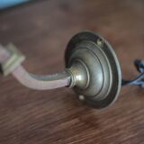 Vintage wall light, bronze swan neck and tulip globe wall light