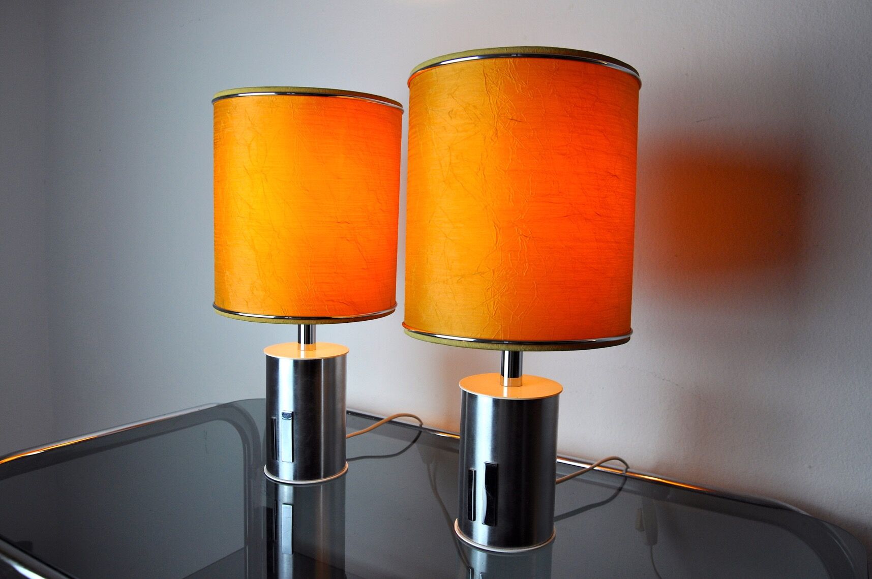 Pair of futuristic lamps by Marca SL, Spain, 1970