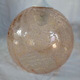 Hanging lamp globe ball in granular amber glass