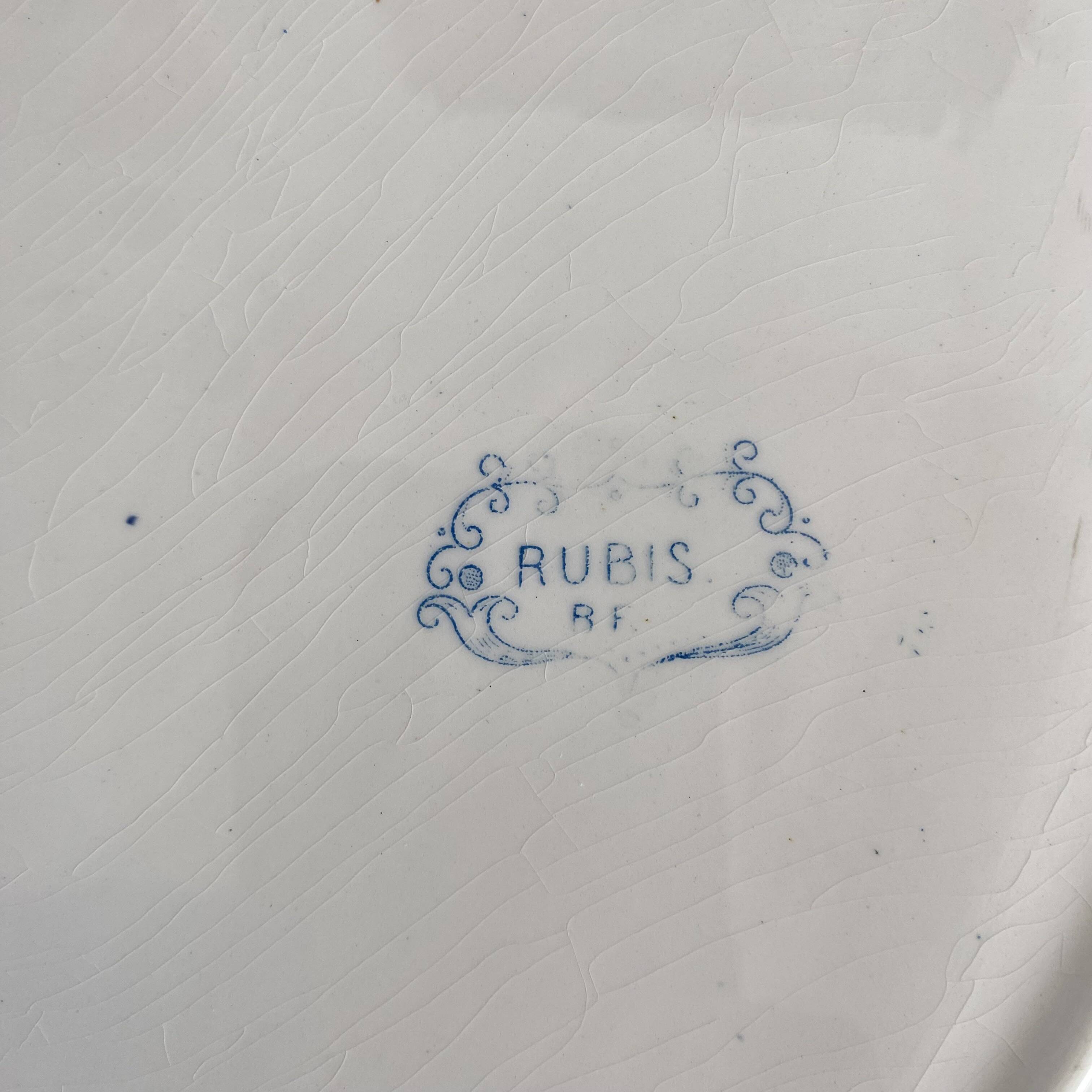 Boch Frères Rubis model ironstone oval dish