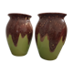 Two vases green and vintage chocola, 60s